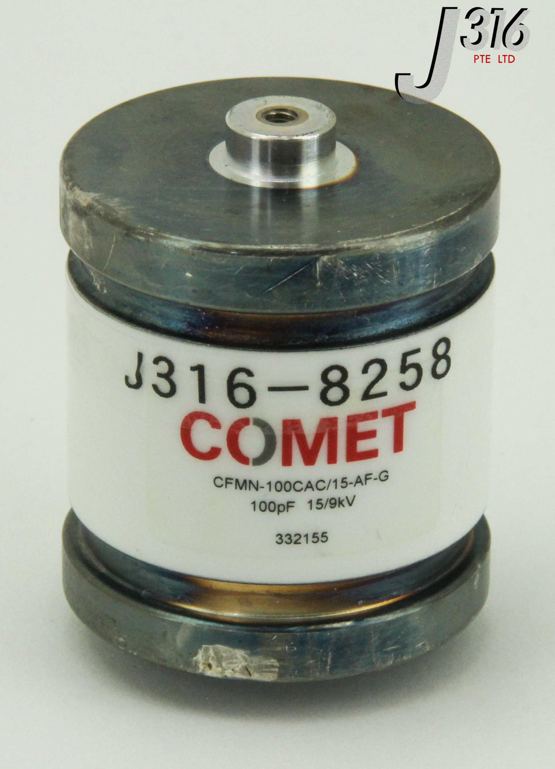 サンプル 8258 COMET FIXED VACUUM CAPACITOR, 100PF, 15/9KV CFMN-100CAC/15-AF